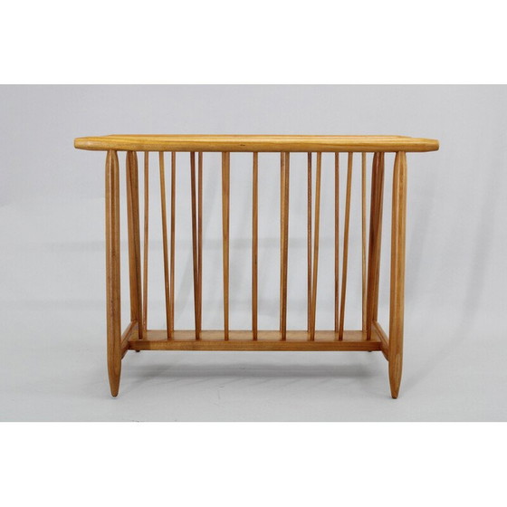 Image 1 of Vintage beech wood newspaper rack for Uluv, Czechoslovakia 1960