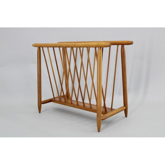 Image 1 of Vintage beech wood newspaper rack for Uluv, Czechoslovakia 1960