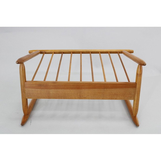 Image 1 of Vintage beech wood newspaper rack for Uluv, Czechoslovakia 1960