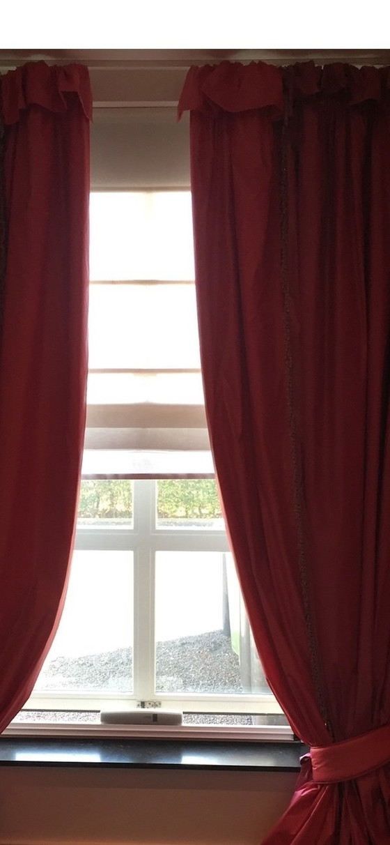 Image 1 of Lined Pink Curtains