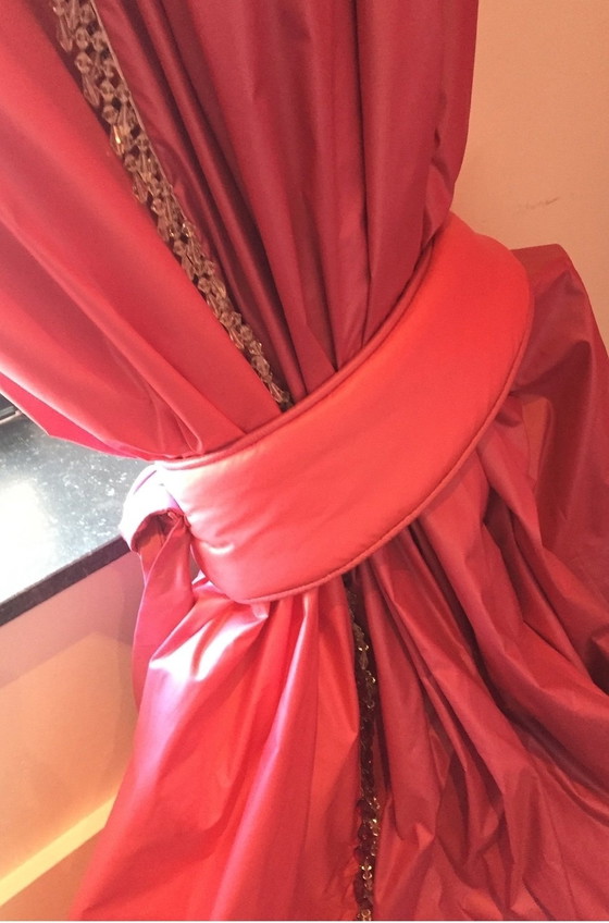 Image 1 of Lined Pink Curtains