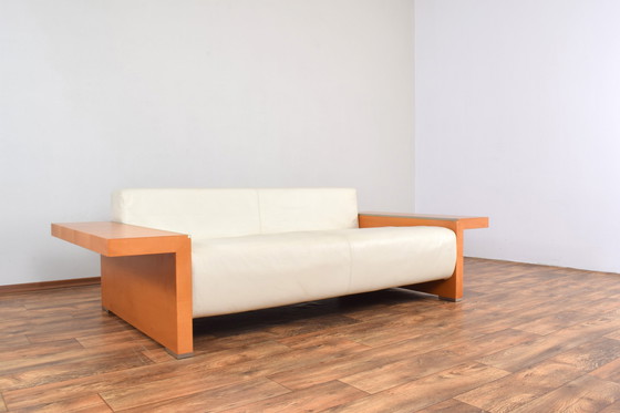 Image 1 of Italian Leather Sofa From Giorgetti, 1980S.