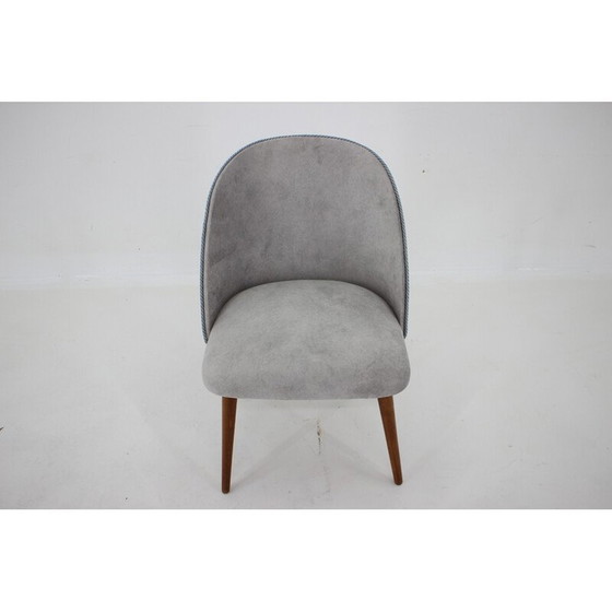 Image 1 of Sedia vintage in tessuto grigio, Cecoslovacchia 1960