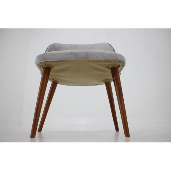 Image 1 of Sedia vintage in tessuto grigio, Cecoslovacchia 1960