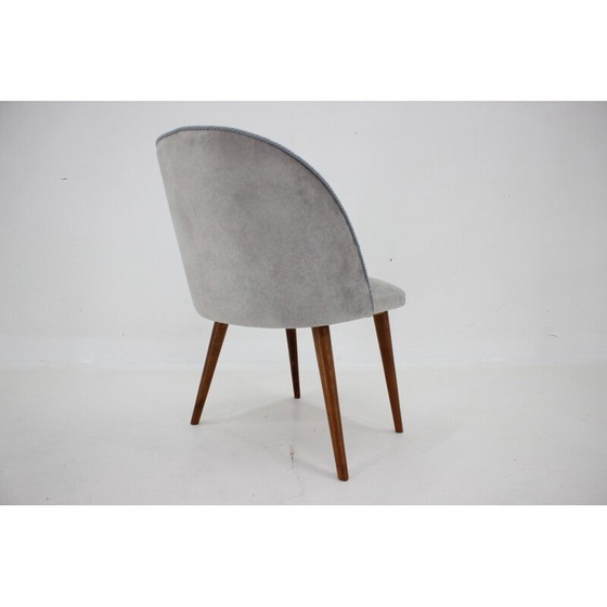 Image 1 of Sedia vintage in tessuto grigio, Cecoslovacchia 1960