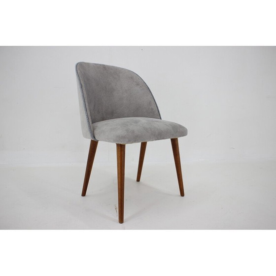 Image 1 of Sedia vintage in tessuto grigio, Cecoslovacchia 1960