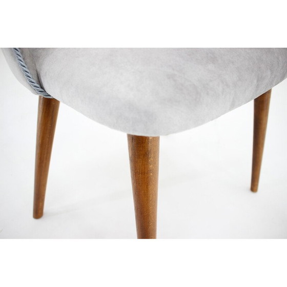 Image 1 of Sedia vintage in tessuto grigio, Cecoslovacchia 1960