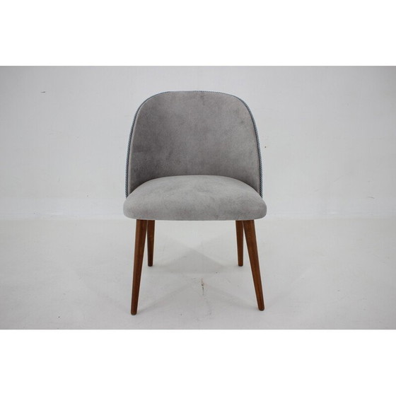 Image 1 of Sedia vintage in tessuto grigio, Cecoslovacchia 1960