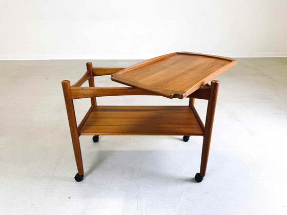 Image 1 of Mid - Century side table serving trolley tea trolley Poul Hundevad