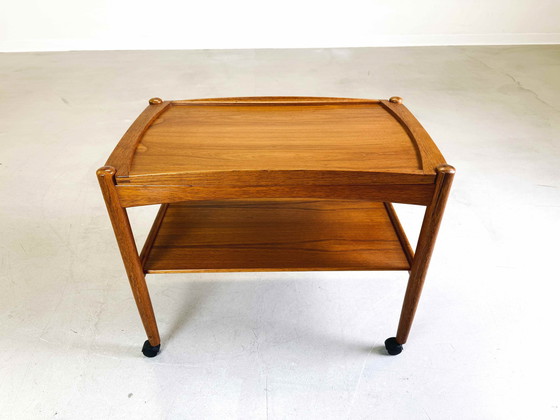 Image 1 of Mid - Century side table serving trolley tea trolley Poul Hundevad