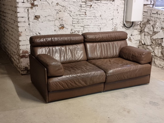 Image 1 of De Sede DS 76 leather sofa brown two seater couch