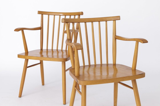 Image 1 of Pair Lübke Chairs 1950s Vintage Germany