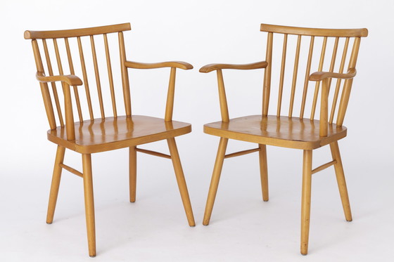 Image 1 of Pair Lübke Chairs 1950s Vintage Germany