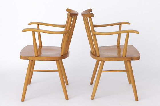 Image 1 of Pair Lübke Chairs 1950s Vintage Germany