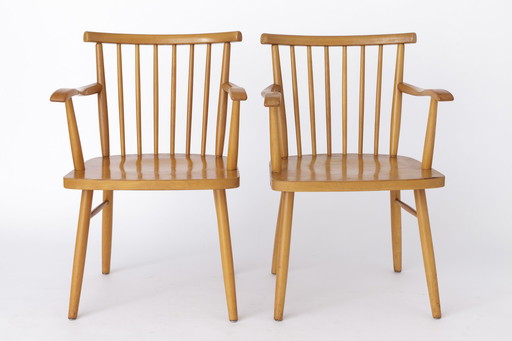 Pair Lübke Chairs 1950s Vintage Germany
