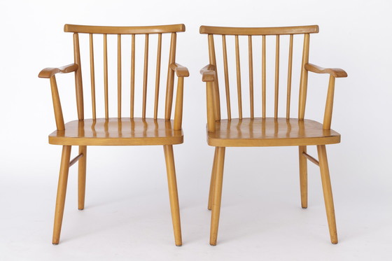 Image 1 of Pair Lübke Chairs 1950s Vintage Germany