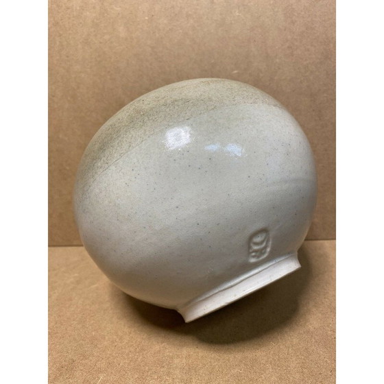 Image 1 of Vintage ball vase in celadon enamel porcelain by Gustave Tiffoche