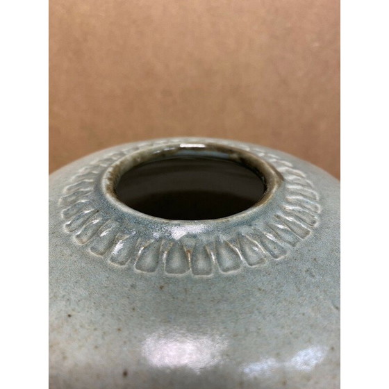 Image 1 of Vintage ball vase in celadon enamel porcelain by Gustave Tiffoche