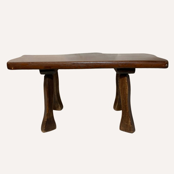 Image 1 of Dutch Wabi Sabi Organic Oak Tree Table, 1960S