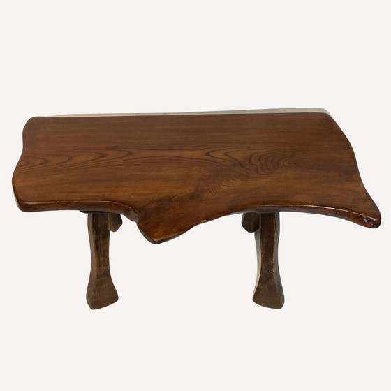 Image 1 of Dutch Wabi Sabi Organic Oak Tree Table, 1960S