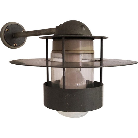 Image 1 of Vintage metal and glass wall lamp by Jens Møller-Jensen for Louis Poulsen, Denmark
