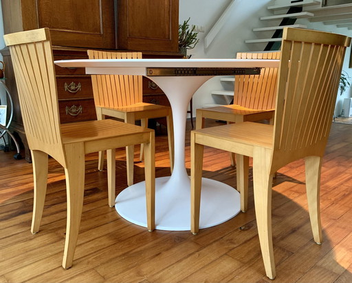 4 Beechwood Dining Chairs