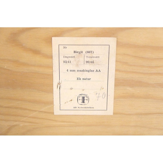 Image 1 of Specchio vintage in legno di quercia per Fröseke, Svezia, anni '60