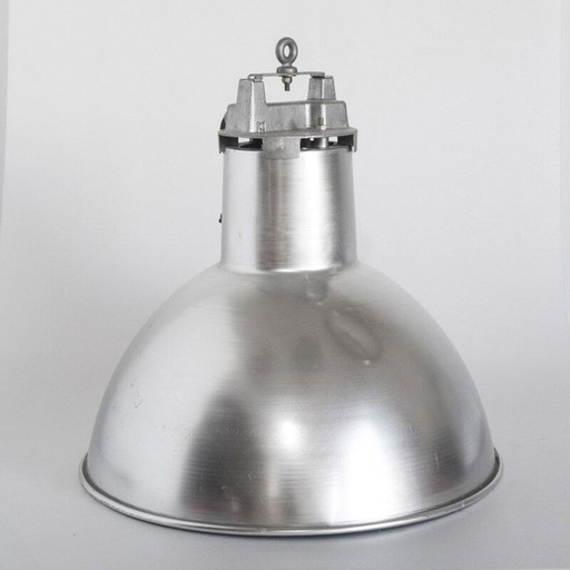 Vintage industrial aluminium ceiling light, Holland 1980