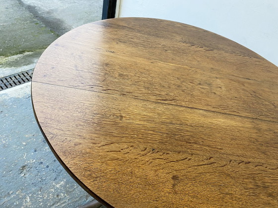 Image 1 of 19Th Century Antique Oak Round Tilt Top Table