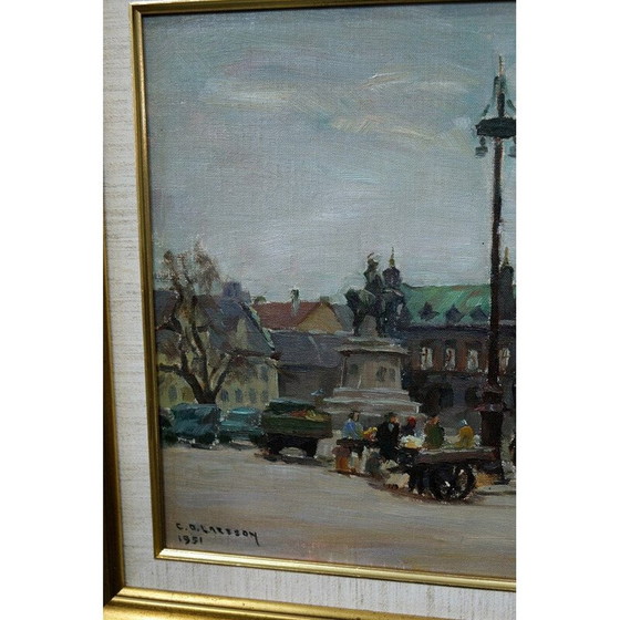 Image 1 of Vintage modern oil painting by Carl Oscar Larsson, Sweden 1951