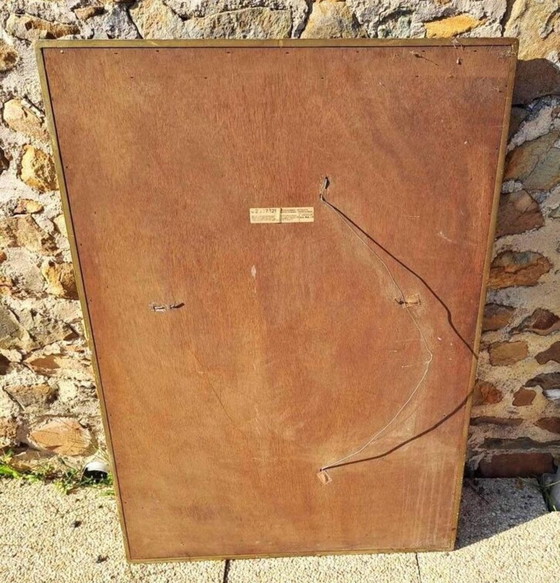 Image 1 of Large bevelled faceted mirror in gilded wood, early 20th century