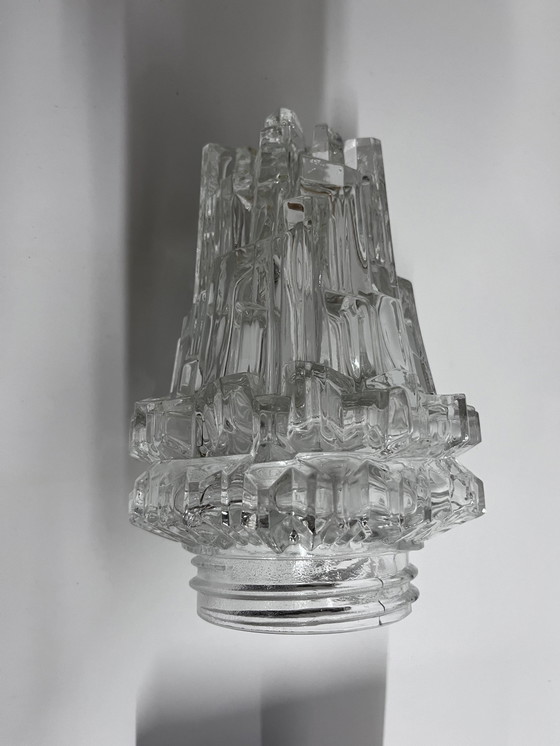 Image 1 of Lampada da soffitto vintage di metà secolo in vetro trasparente 'Ice'