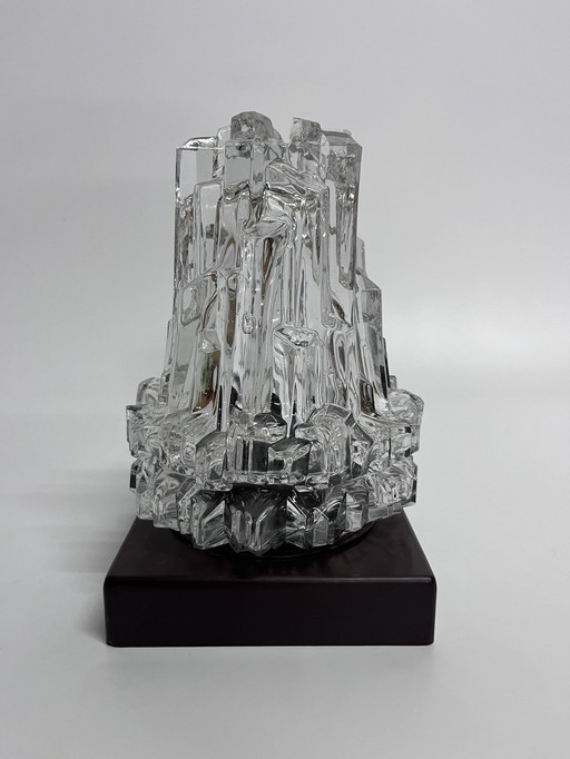 Vintage Mid - Century Ceiling Lamp 'Ice' Clear Glass