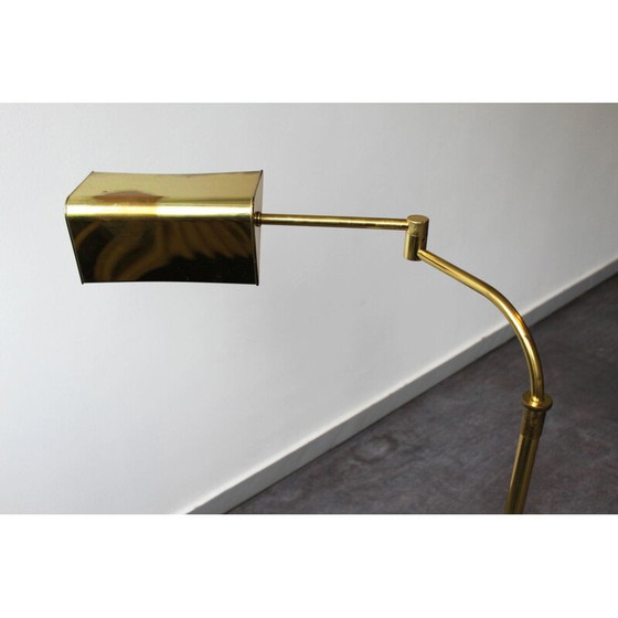 Image 1 of Vintage gilded brass reading floor lamp, France 1970