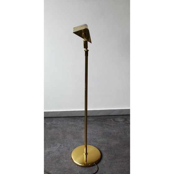Image 1 of Vintage gilded brass reading floor lamp, France 1970