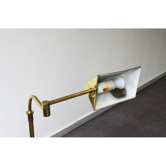 Image 1 of Vintage gilded brass reading floor lamp, France 1970