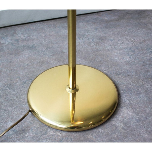 Vintage gilded brass reading floor lamp, France 1970