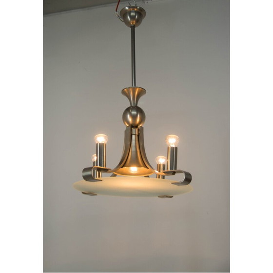 Image 1 of Lampadario vintage in vetro sabbiato art déco, 1930