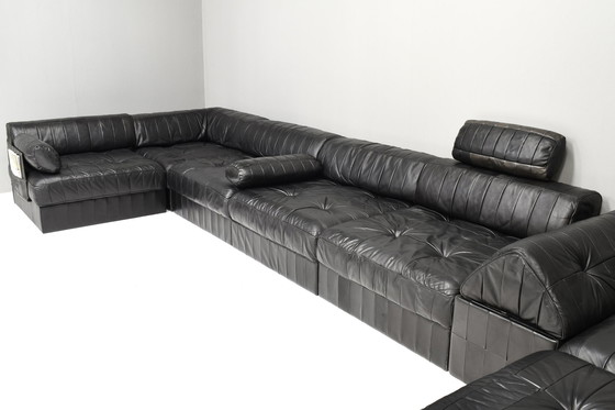 Image 1 of De Sede DS-88 Sectional Sofa in Black leather – Switzerland, circa 1970