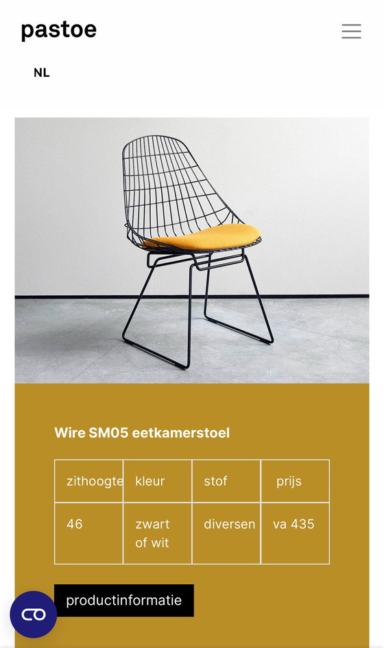 Image 1 of 4x Pastoe Wire SM05 dining chair edition 2015