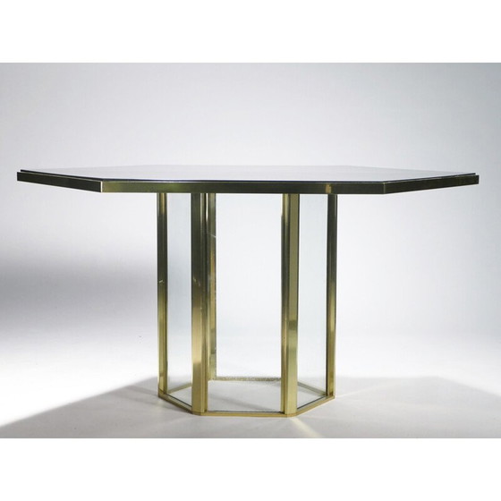 Image 1 of Italian lacquer and brass table by Romeo Rega - 1970s