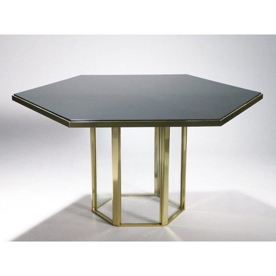 Image 1 of Italian lacquer and brass table by Romeo Rega - 1970s