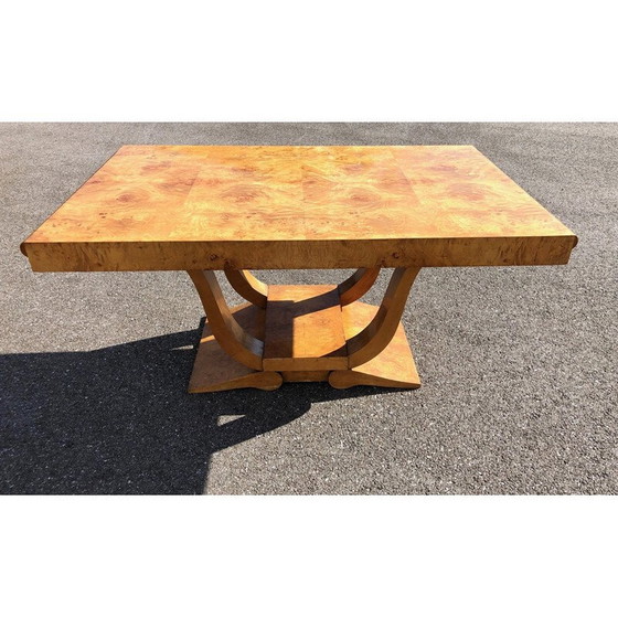 Image 1 of Vintage art deco dining set in elm burl