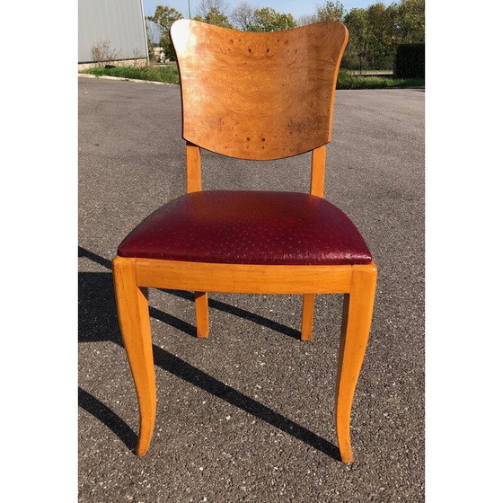 Image 1 of Vintage art deco dining set in elm burl