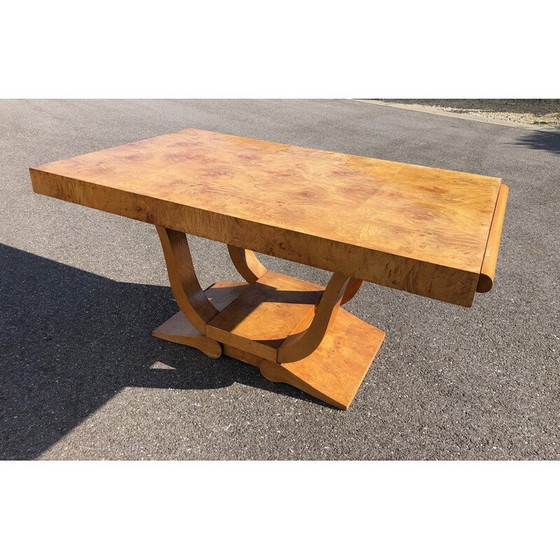 Image 1 of Vintage art deco dining set in elm burl