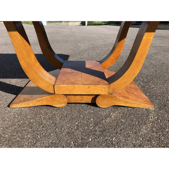 Image 1 of Vintage art deco dining set in elm burl