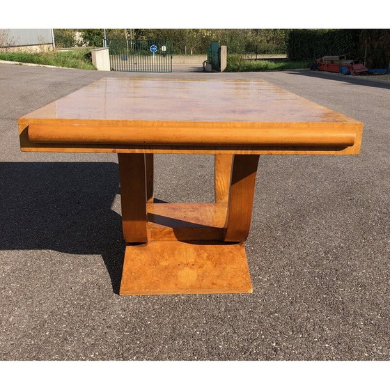 Image 1 of Vintage art deco dining set in elm burl