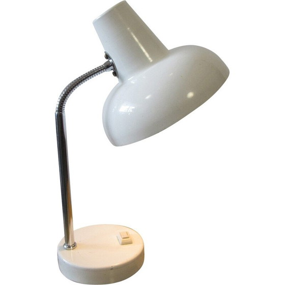 Image 1 of Vintage white metal table lamp, 1950