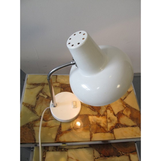 Image 1 of Vintage white metal table lamp, 1950