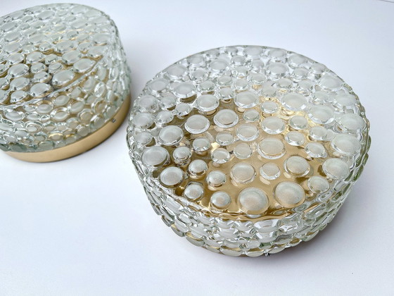 Image 1 of 2X Vintage Bubble Glass Wall Lights